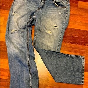 Industrial Cotton Jeans Juniors Size 11 Distressed Low Rise  Blue Denim